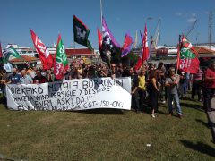 Federación de Industria de Euskadi en la concentración por la denuncia ante la persecución sindical en Haizea-Wind